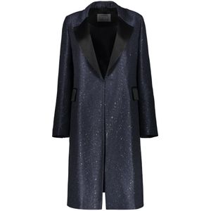 Lorena Antoniazzi, Dames, Mantels, Blauw, Maat: S Viscose,