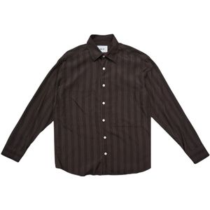 Nn07, Heren, Overhemden, Bruin, Maat: M