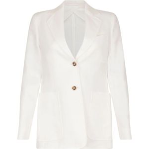 Max Mara, Dames, Jassen, Wit, Maat: 2XS Linnen,