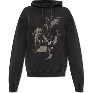 Off White, Dames, Sweatshirts & Hoodies, Grijs, Maat: 2XS Katoen,