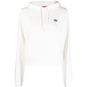 Diesel, Dames, Sweatshirts & Hoodies, Wit, Maat: XS Katoen,