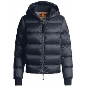 Parajumpers Navy Blauwe Korte Donsjas Mariah , Blue , Dames , Maat: XS