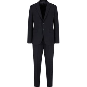 Emporio Armani, Heren, Pakken, Blauw, Maat: M Viscose,