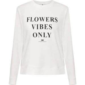 Elisabetta Franchi, Dames, Sweatshirts & Hoodies, Beige, Maat: L Katoen,