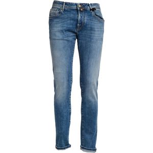 Jacob Cohën, Heren, Jeans, Blauw, Maat: W31 Leer,