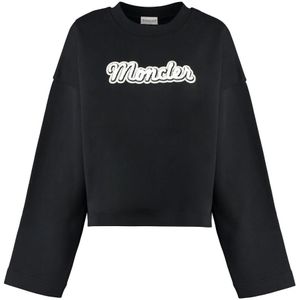Moncler, Dames, Sweatshirts & Hoodies, Zwart, Maat: S Katoen,