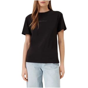 Calvin Klein, Dames, Tops, Zwart, Maat: XS Katoen,