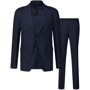 Tagliatore, Heren, Pakken, Blauw, Maat: 2XL Tweed,