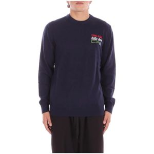 Saint Barth, Heren, Truien, Blauw, Maat: M Wol,