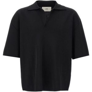 Ami Paris, Dames, Tops, Zwart, Maat: S Viscose,