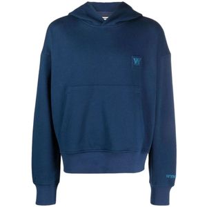 Wooyoungmi, Heren, Sweatshirts & Hoodies, Blauw, Maat: XL Katoen,