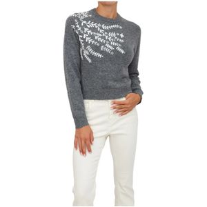 Iblues, Dames, Truien, Grijs, Maat: M Wol,