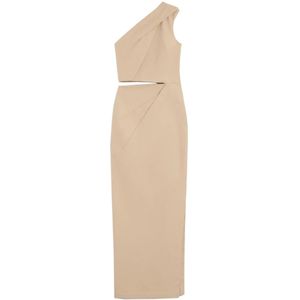 Max Mara, Dames, Jurken, Beige, Maat: L Katoen,