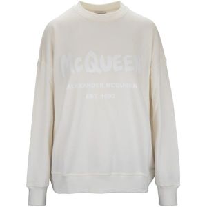 Alexander McQueen, Dames, Sweatshirts & Hoodies, Wit, Maat: XS Katoen,