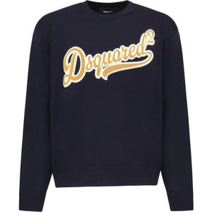 Dsquared2, Heren, Truien, Blauw, Maat: M Wol,