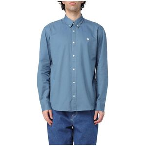 Carhartt Wip, Heren, Overhemden, Blauw, Maat: S