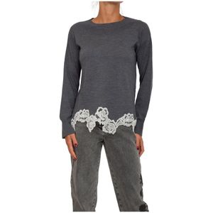 Blugirl, Dames, Truien, Grijs, Maat: XS Wol,