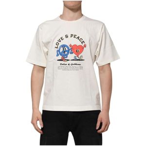 Dolce & Gabbana, Heren, Tops, Wit, Maat: S Katoen,