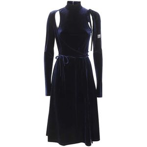 Versace Jeans Couture, Dames, Jurken, Blauw, Maat: S Poliester,
