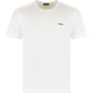 Zegna, Heren, Tops, Wit, Maat: M Katoen,