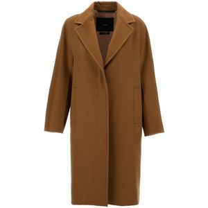 Max Mara, Dames, Mantels, Bruin, Maat: S Leer,