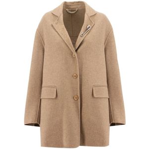 Ermanno Scervino, Dames, Mantels, Beige, Maat: S Wol,