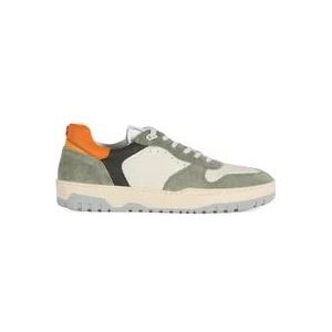 Peuterey Leren Sneakers met Vetersluiting , Green , Heren , Maat: 40 EU