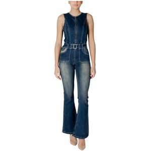 Desigual, Dames, Jumpsuits & Playsuits, Blauw, Maat: L Katoen,