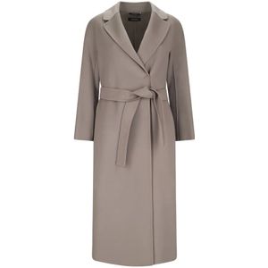 Max Mara, Dames, Mantels, Grijs, Maat: L Wol,