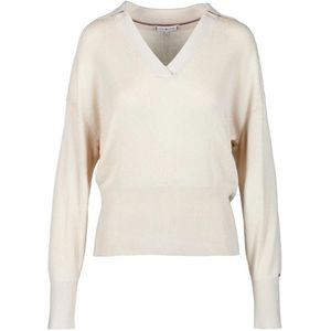 Tommy Hilfiger, Dames, Truien, Beige, Maat: S Zijde,