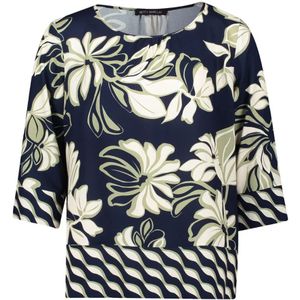 Betty Barclay - Blouse - Crème - Donkerblauw - Pastelgroen