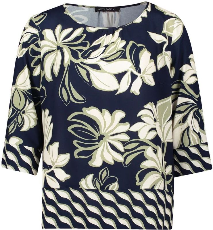 Betty Barclay - Blouse - Crème - Donkerblauw - Pastelgroen
