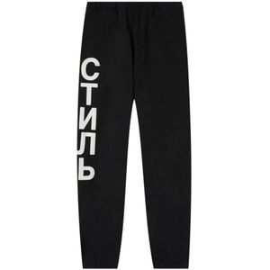 Heron Preston, Heren, Broeken, Zwart, Maat: L Katoen,