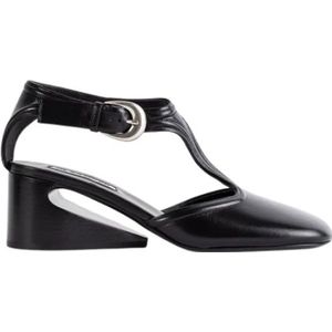Jil Sander, Dames, Schoenen, Zwart, Maat: 39 EU Leer,