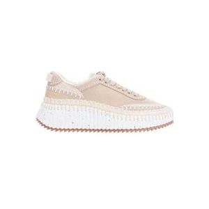 Chloé Suède Leren Sneakers Nude Neutrals , Beige , Dames , Maat: 37 EU