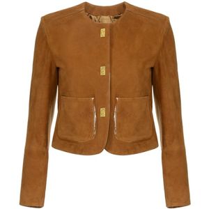 Elisabetta Franchi, Dames, Jassen, Bruin, Maat: S Vinyl,