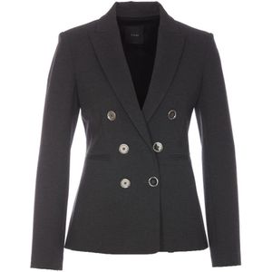 Pinko, Dames, Jassen, Grijs, Maat: XS Leer,