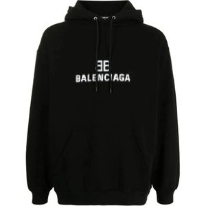 Balenciaga, Heren, Sweatshirts & Hoodies, Zwart, Maat: XS Katoen,
