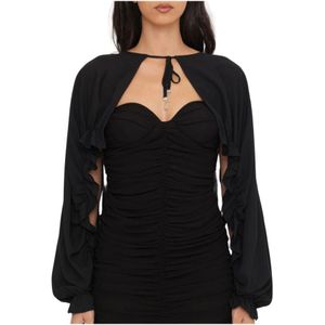 Liu Jo, Dames, Blouses & Shirts, Zwart, Maat: ONE Size Poliester,