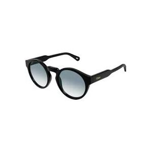 Chloé Zwarte/Blauw Getinte Zonnebril , Black , Dames , Maat: 52 MM