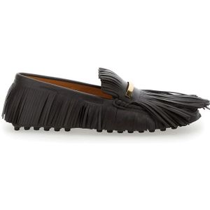 Tod's Bruine Fringed Moccasin Platte Schoenen , Brown , Dames , Maat: 38 EU