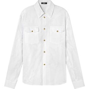 Versace, Heren, Overhemden, Wit, Maat: M Katoen,