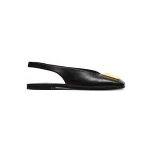 Balmain Platte Eden slingbacks in lamsleer , Black , Dames , Maat: 36 EU