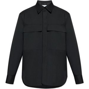 Jil Sander, Heren, Overhemden, Zwart, Maat: M Wol,