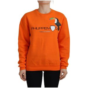 Philippe Model, Dames, Sweatshirts & Hoodies, Oranje, Maat: XS Katoen,