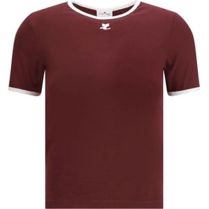 Courrèges, Dames, Tops, Bruin, Maat: XS Katoen,