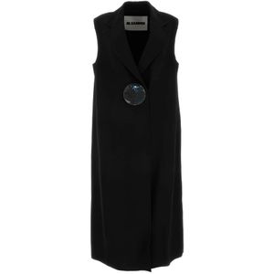 Jil Sander, Dames, Jassen, Zwart, Maat: S Zijde,