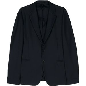 Giorgio Armani, Heren, Jassen, Blauw, Maat: L Piqué,