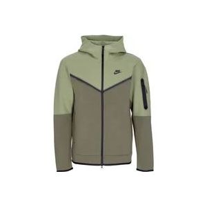 Nike Lichtgewicht rits hoodie - Sportswear Tech Fleece , Green , Heren , Maat: XL