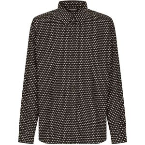 Dolce & Gabbana, Heren, Overhemden, Zwart, Maat: L Katoen,